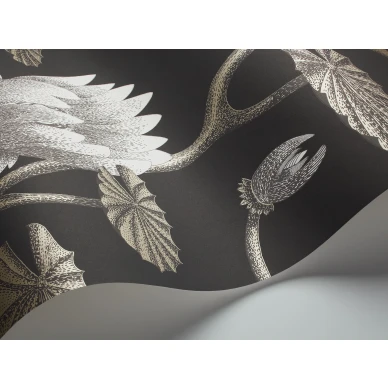 Summer Lily musta kukkatapetti metallivareilla Cole et Sonilta 95 4026 kuva