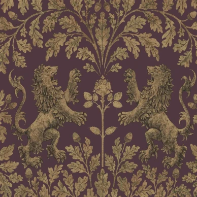 Boscobel Oak punainen kultainen leijonatapetti Cole et Sonilta 116 10038 image