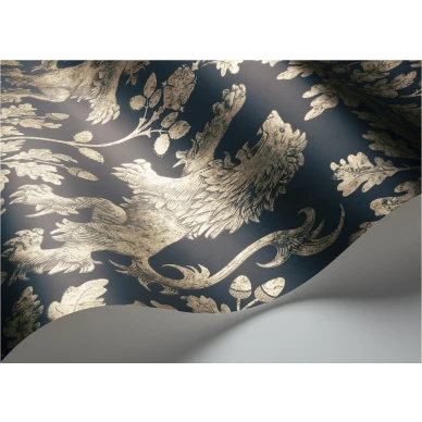 Boscobel Oak sininen gilvervarinen leijonatapetti metallivareilla Cole et Sonilita 116 10039 image