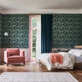 Fanfare Flock sininen vihrea lehtitapetti olohuoneeseen Cole et Sonilta 116 7026