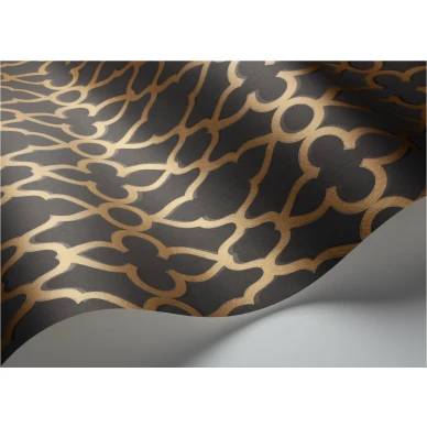 Treillage musta pronssinen geometrinen tapetti metallivareilla Cole et Sonilta 116 6025 kuva