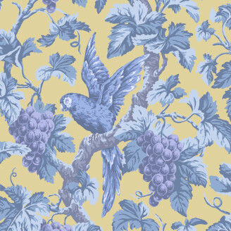 Woodvale Orchard keltainen sininen lintutapetti Cole et Sonilta 116 5017 image