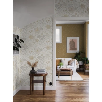 Alicia valkoinen kukkatapetti eteiseen Borastapeterilta 2007 image