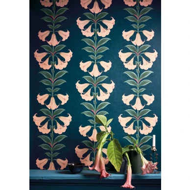 Angels Trumpet roosa sininen espanjalainen kukkatapetti Cole et Sonilta 117 3009 kuva