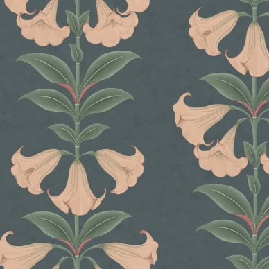 Angels Trumpet roosa sininen kukkatapetti Cole et Sonilta 117 3009 kuva