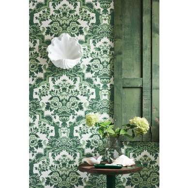 Lola vihrea kuviotapetti olohuoneeseen Cole et Sonilta 117 13040 image