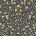 Court Embroidery tumma kukkatapetti mustalla pohjalla Cole et Sonilta 118 13030