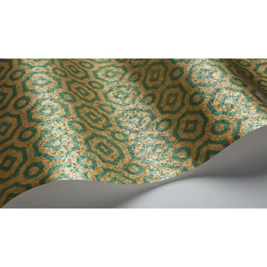 Queens Quarter vihrea geometrinen tapetti metallivareilla Cole et Sonilta 118 10021 kuva