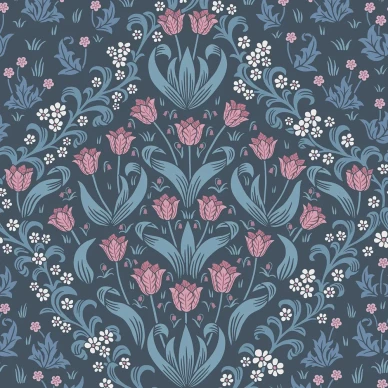 Tudor Garden sininen kukkatapetti Cole et Sonilta 118 2004 kuva