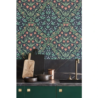 Tudor Garden varikas kukkatapetti keittioon Cole et Sonilta 118 2002 kuva