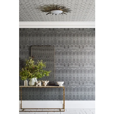 Wolsey Stars valkoinen harmaa geometrinen tapetti katossa Cole et Sonilta image