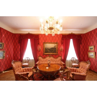 Punainen medaljonkitapetti Herraskartano 68273 Pihlgren ja Ritolalta image