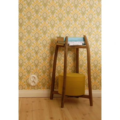 Keltainen kukkatapetti Hyasintti 68740 Pihlgren ja Ritolalta image