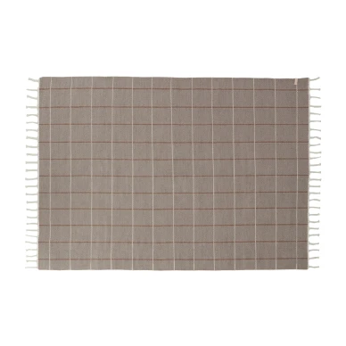Grid Rug ruskea harmaa kaannettava iso matto OYOYlta kuva