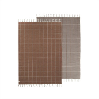 Grid Rug ruskea harmaa matto OYOYlta image