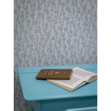 Sininen kukkatapetti Jaakukka 70018 Pihlgren ja Ritolalta kuva