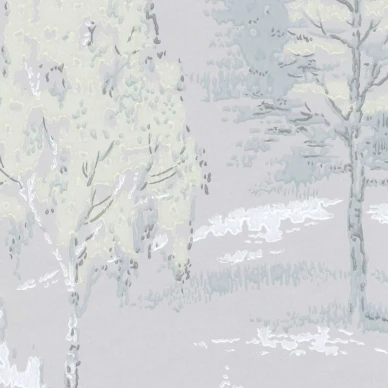 Koivu retrotyylinen harmaa vihrea puutapetti Pihlgren ja Ritolalta 69780 image