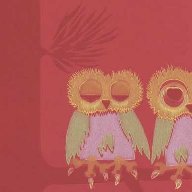 Pollo punainen lintutapetti Pihlgren ja Ritolalta 61823 image