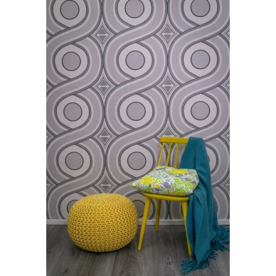 Harmaa retrotapetti Rock n Roll 70044 Pihlgren ja Ritolalta kuva