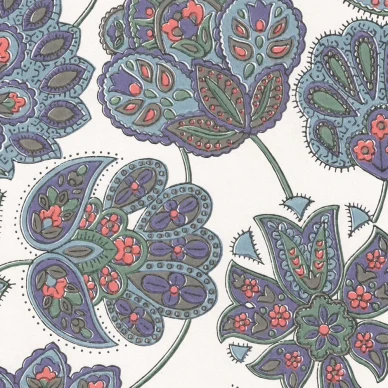 Taikayo valkoinen sininen kukkatapetti Pihlgren ja Ritolalta 68822 painos 7 image