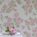 Ritva Kronlund Juhannusruusu vaaleanpunainen klassinen kukkatapetti Pihlgren ja Ritolalta 69276