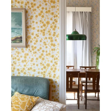 kirsikkapuu tapetti keltainen 70125 kuva