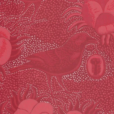 Kiurujen Yo punainen lintu ja kukkatapetti Pihlgren ja Ritolalta 68632 image