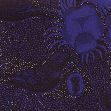 Kiurujen Yo tummansininen lintutapetti Pihlgren ja Ritolalta 69613 image