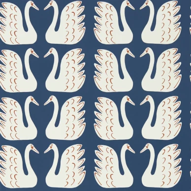 Swim Swam Swan sinivalkoinen lintutapetti Scionilta 112797 image