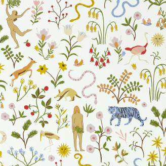 Garden of Eden vaalea kuviollinen tapetti Eedenin puutarhasta Scionilta 112794 kuva
