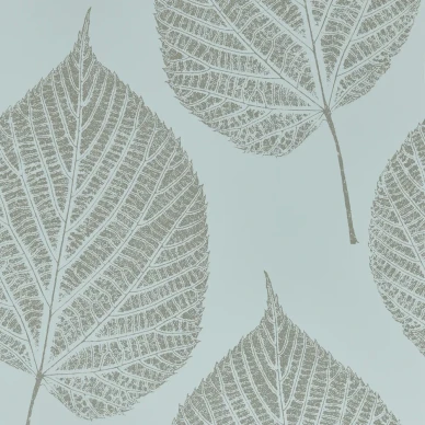 Leaf sininen hopea lehtitapetti Harlequinilta 112610 kuva