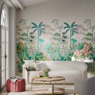 Floreana varikas paneelitapetti olohuoneeseen Harlequinilta 112777 kuva