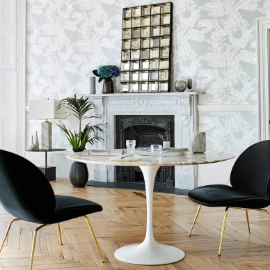 Crystal Extravagance harmaa lehtitapetti olohuoneeseen Harlequinilta 111721 image