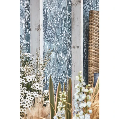 Acropora sininen tiheakuvioinen kukkatapetti Harlequinilta image