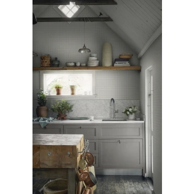 Herman beige ruudullinen tapetti keittioon Sandbergilta 245 21 image