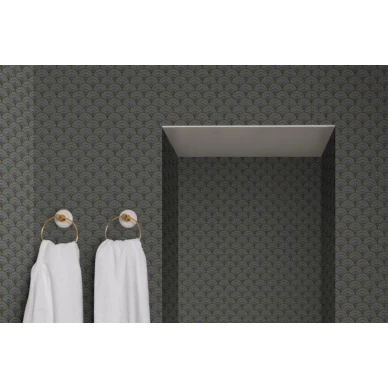 Marmaris harmaa graafinen tapetti kylpyhuoneeseen Rebel Wallsilta v2 image