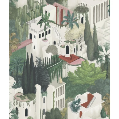 Toledo beige vihrea talotapetti Rebel Wallsilta image