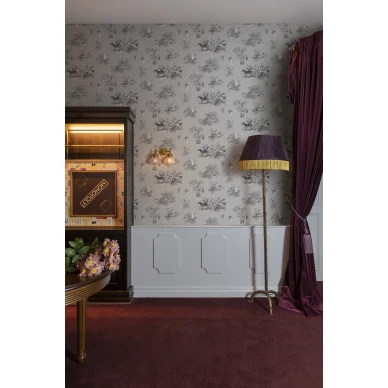 Cork leikkimielinen harmaa elaintapetti olohuoneeseen Rebel Wallsilta kuva