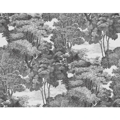 Saint Sebastian tummanharmaa puutapetti Rebel Wallsilta kuva