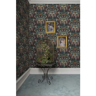 Arlon monivarinen kukkatapetti olohuoneeseen Rebel Wallsilta kuva