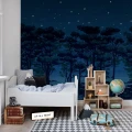 The Enchanted Forest sininen metsatapetti lastenhuoneen muraltapetti Rebel Wallsilta R14462