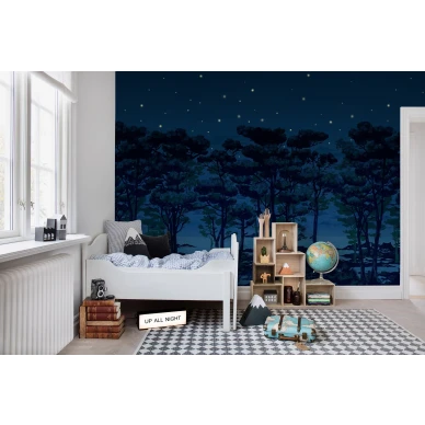 The Enchanted Forest sininen metsatapetti lastenhuoneen muraltapetti Rebel Wallsilta R14462 image