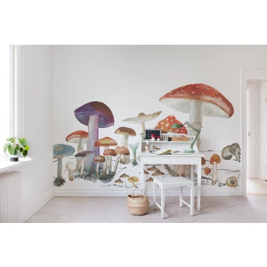 Woods of Wonder hauska muraltapetti sienella lastenhuoneeseen Rebel Wallsilta R14481 kuva