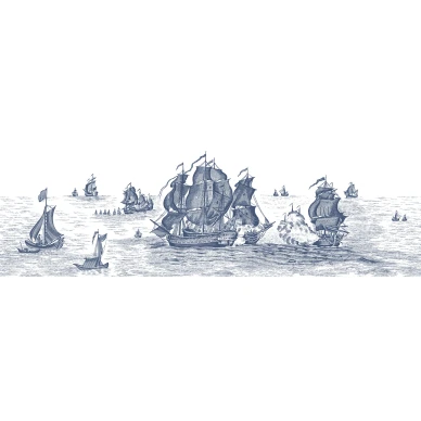 High Seas sinivalkoinen laivatapetti koko kuvio Rebel Wallsilta R14503 kuva