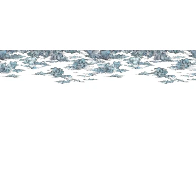 Cotton Skies sinivalkoinen pilvitapetti koko kuvio Rebel Wallsilta R14512 image