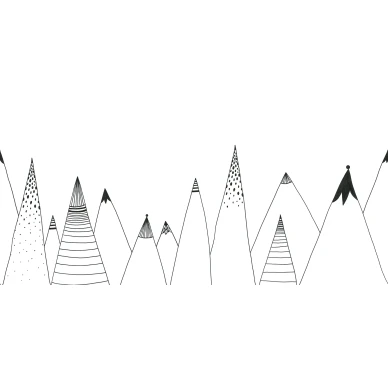 Mountain Ridge mustavalkoinen vuoritapetti koko kuvio Rebel Wallsilta R14584 image