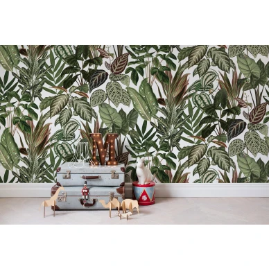 Mischievous Monkeys vihrea viidakkotapetti lastenhuoneeseen Rebel Wallsilta R14591 image