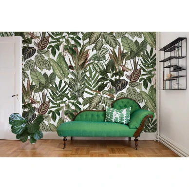 Mischievous Monkeys vihrea viidakkotapetti olohuoneeseen Rebel Wallsilta R14591 image