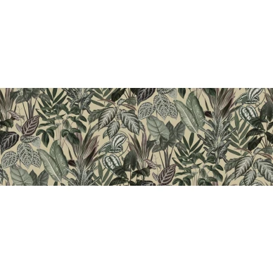 Mischievous Monkeys vihreakeltainen lehtitapetti Rebel Wallsilta R14594 koko kuvio image