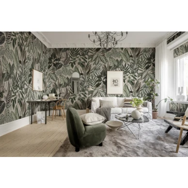 Olohuoneen lehtitapetti Mischievous Monkeys Rebel Wallsilta R14593 image